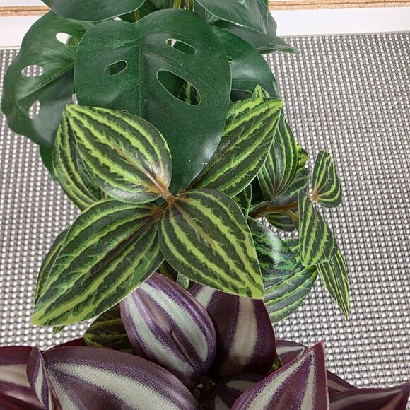 Zero-Maintenance Greenery! Artificial Plant Set (3-Pack) w/ Black Pots - Picture 6 of 11